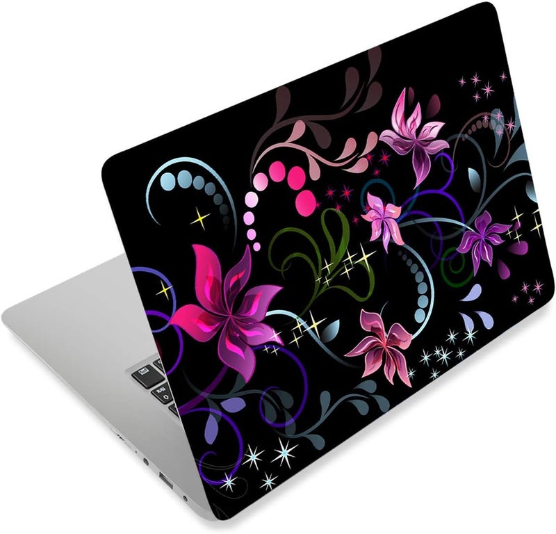 Laptop Stickers Decal,12 13 14 15 15.6 inches Netbook Laptop Skin Sticker Reusable Protector Cover Case for Toshiba Hp Samsung Dell Apple Acer Leonovo Sony Asus Laptop Notebook (Line Flowers)